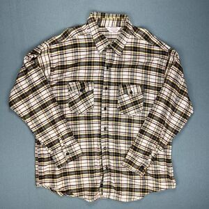 VTG Frostproof Flannel Shirt Mens XXXL 3XL Tartan Plaid Cotton Sanforized Tan